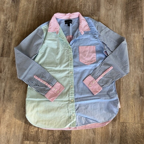 J. Crew Pastel Long Sleeve Button Up Stripe Shirt - Picture 6 of 9